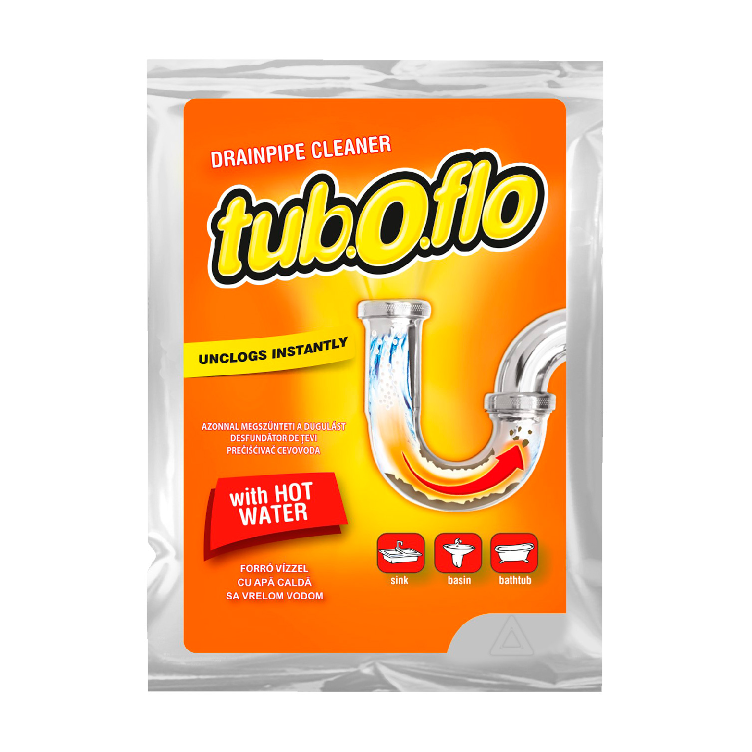 Засіб для чищення зливних труб tub.o.flo гаряча вода, 60 г